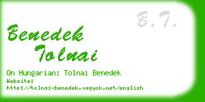 benedek tolnai business card